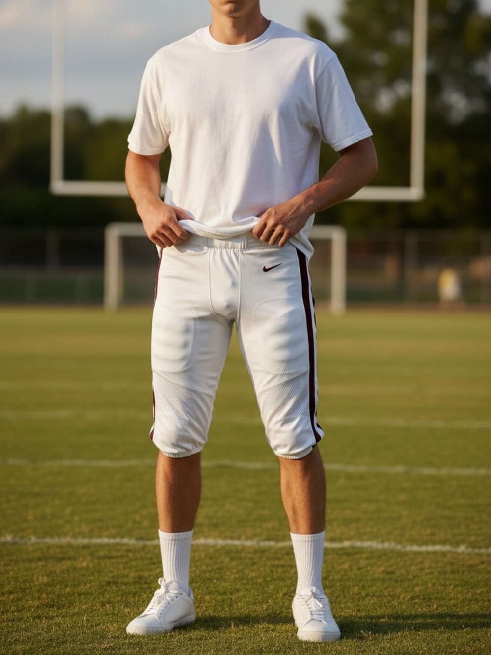 Nike Men’s Vapor Team Pro NFL Football Pants (White/Burgundy)